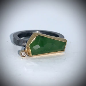 Jade geometric ring