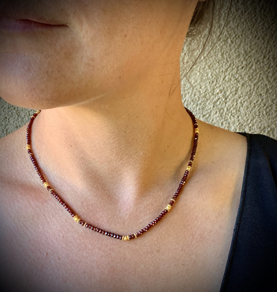 Faceted Mozambique Garnet Necklace
