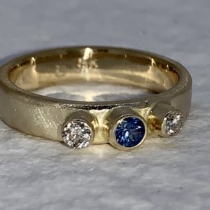 Diamonds and Blue Sapphire Ring