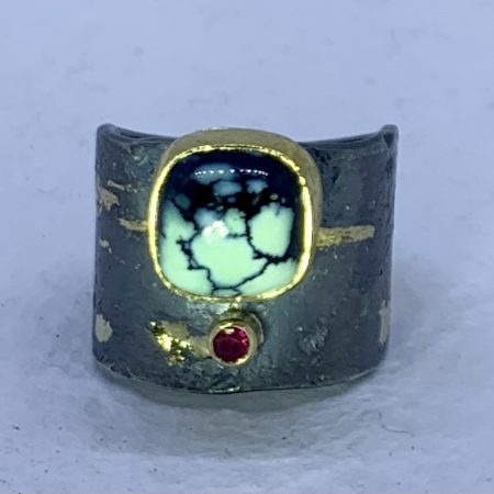Varisite and ruby ring
