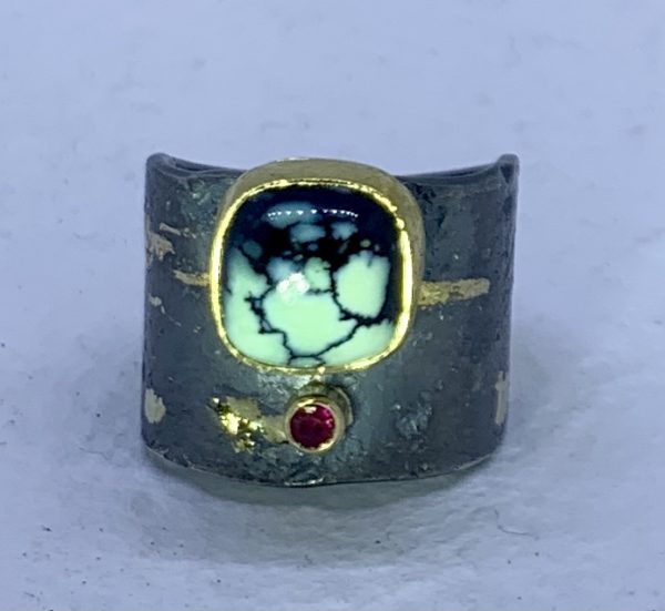 Varisite and ruby ring