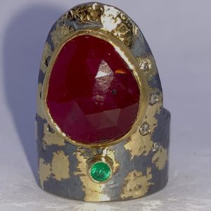 Ruby and emerald ring